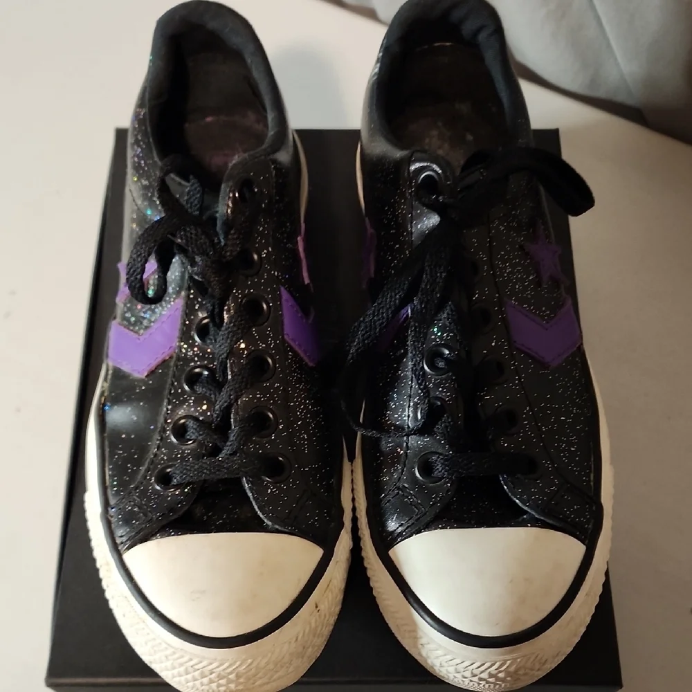 Converse Glitter Black and Purple Sneakers - Picture 5 of 6
